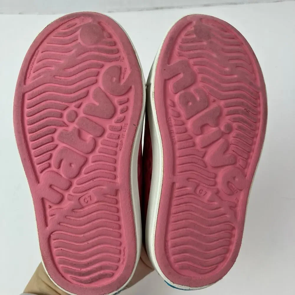 Native Kids Sz C7 Toddler Jefferson Water Shoes Rubber Sneakers Hollywood Pink